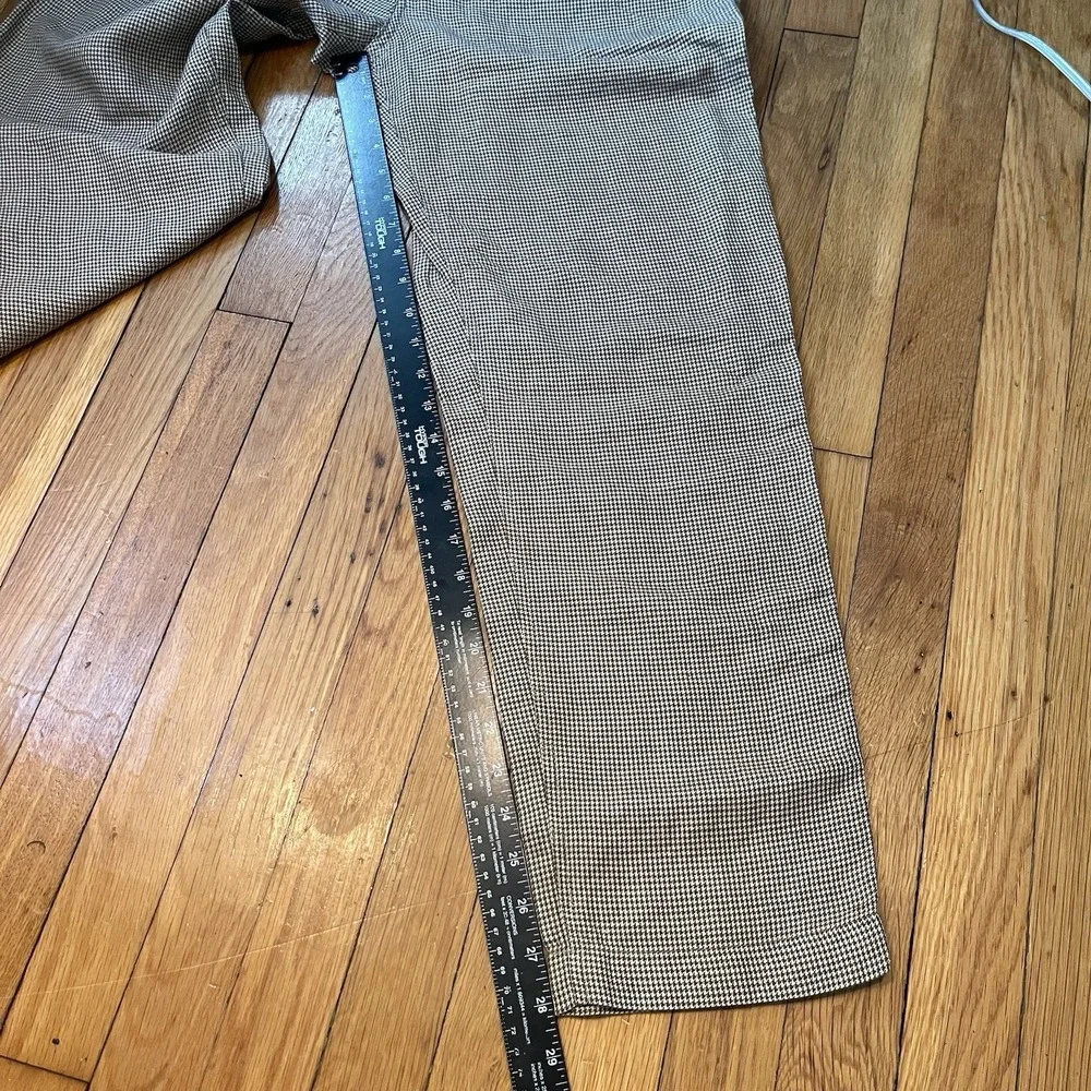 Polo Ralph Lauren Mens Medium Tailored Slim Fit Prepster Pants Brown Houndstooth
